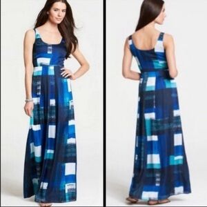Ann Taylor Blue and White Maxi Dress